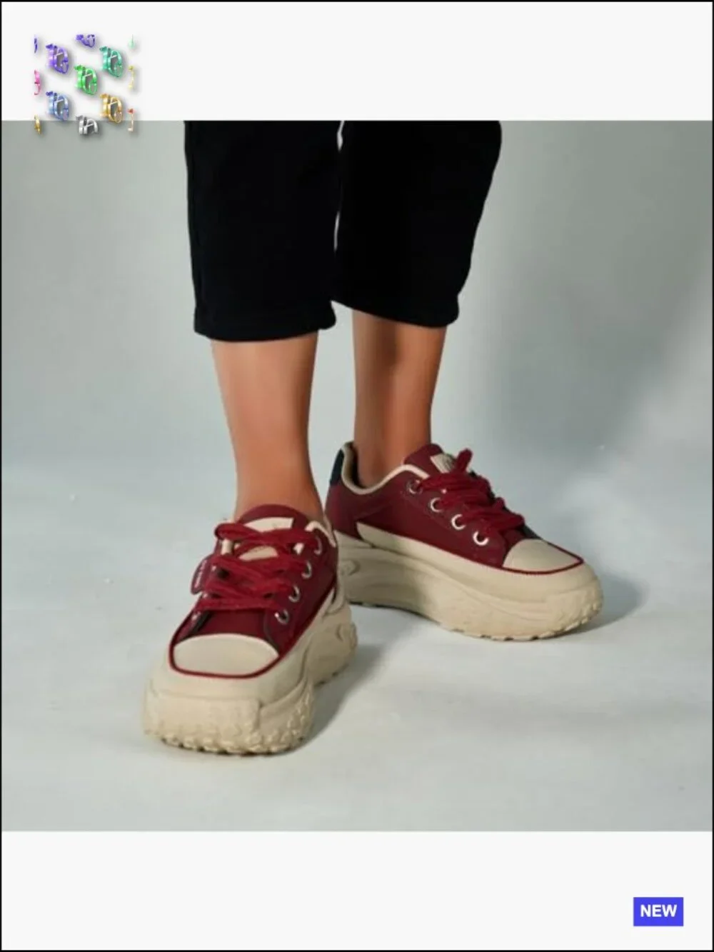 Chunky Platform Sneakers Lace Up Breathable Lightweight Walking Tennis Running - Picture 2 of 7